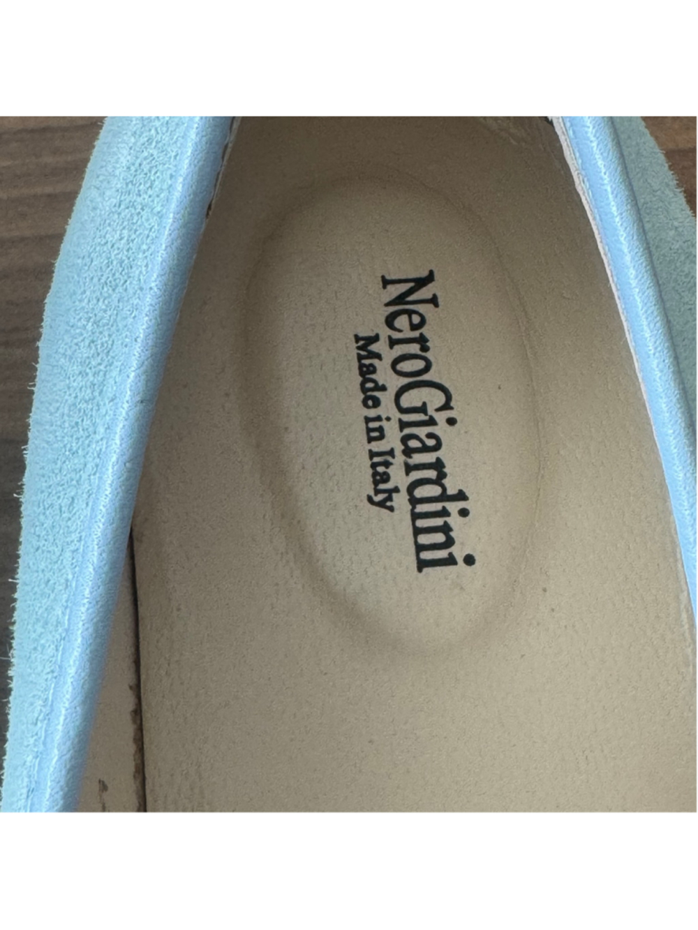 Nero Giardini Made in Italy Light Blue Suede Chain Loafers Platform Comfort Shoe - Picture 2 of 8